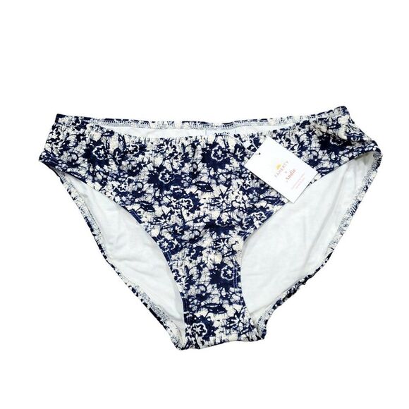 Andie Swim x Faherty Bikini Bottom Size XL Blue Cream Swimsuit Island Batik - Picture 2 of 8